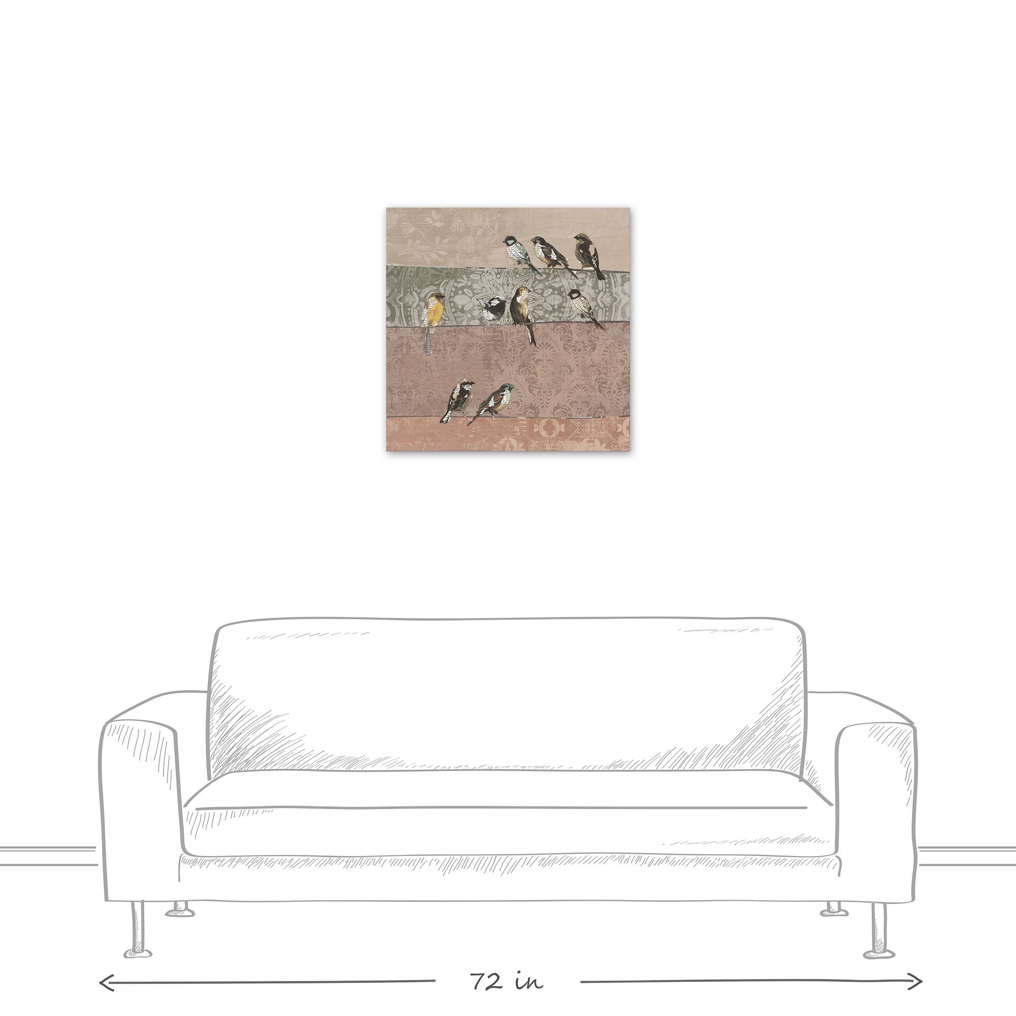 Collage Bird Patchwork 30" x 30" Canvas Wall Art
